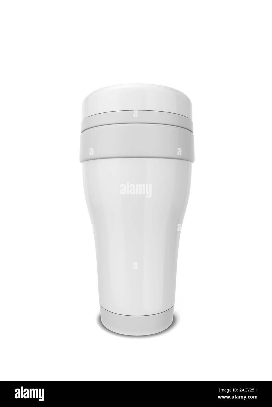 Thermo Tasse für heiße Getränke. 3d-Abbildung auf weißem Hintergrund Stockfoto