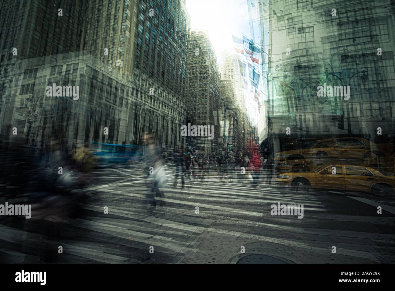 Original artist Grafik New York City street Szene Foto manipulation Stockfoto