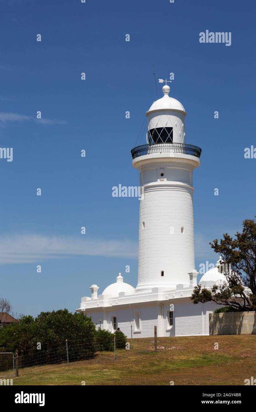 MacQuarie Lighthouse, oder lightstation, aka South Head obere Licht; Dunbar Kopf, Old South Head Road, Signal Hill Park, Sydney, Australien Stockfoto