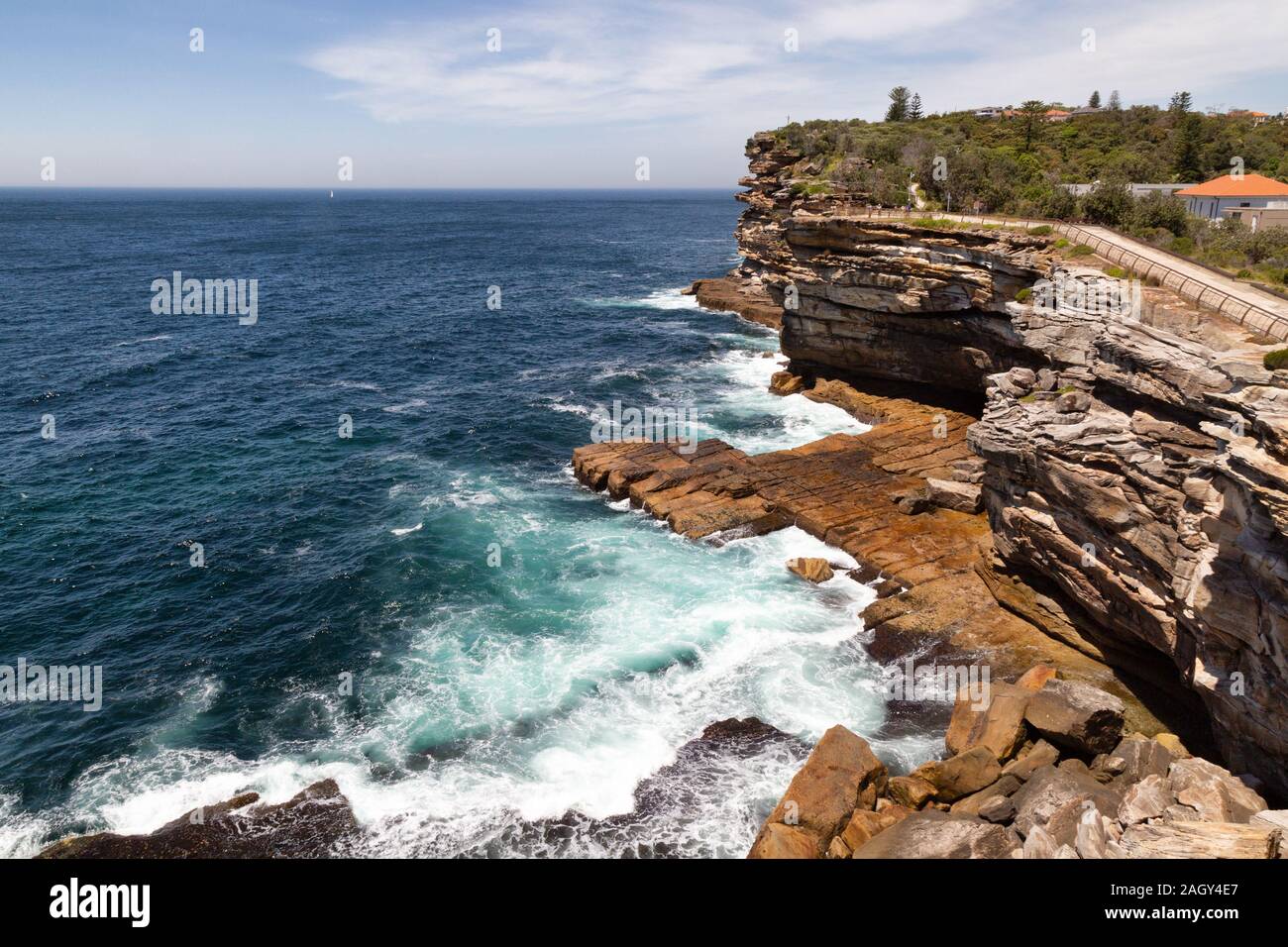 Sydney Küste; Signal Hill Park, Blick auf die Küste Landschaft von Signal Hill Park oder Signal Hill, Sydney, Australien Stockfoto