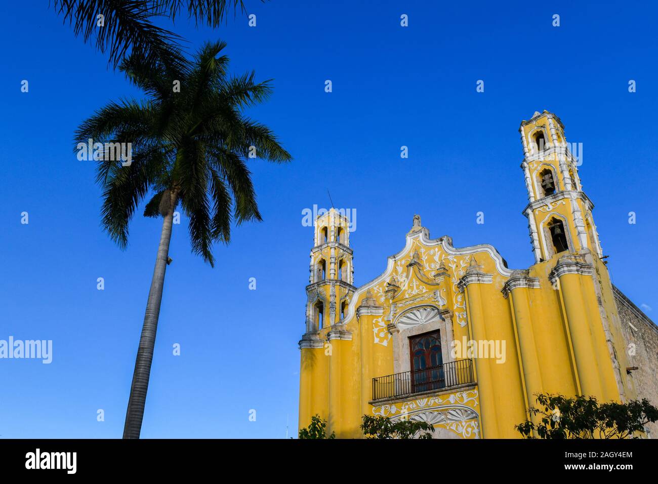 Iglesia San Juan Bautista, Parque San Juan, Merida, Mexiko Stockfoto