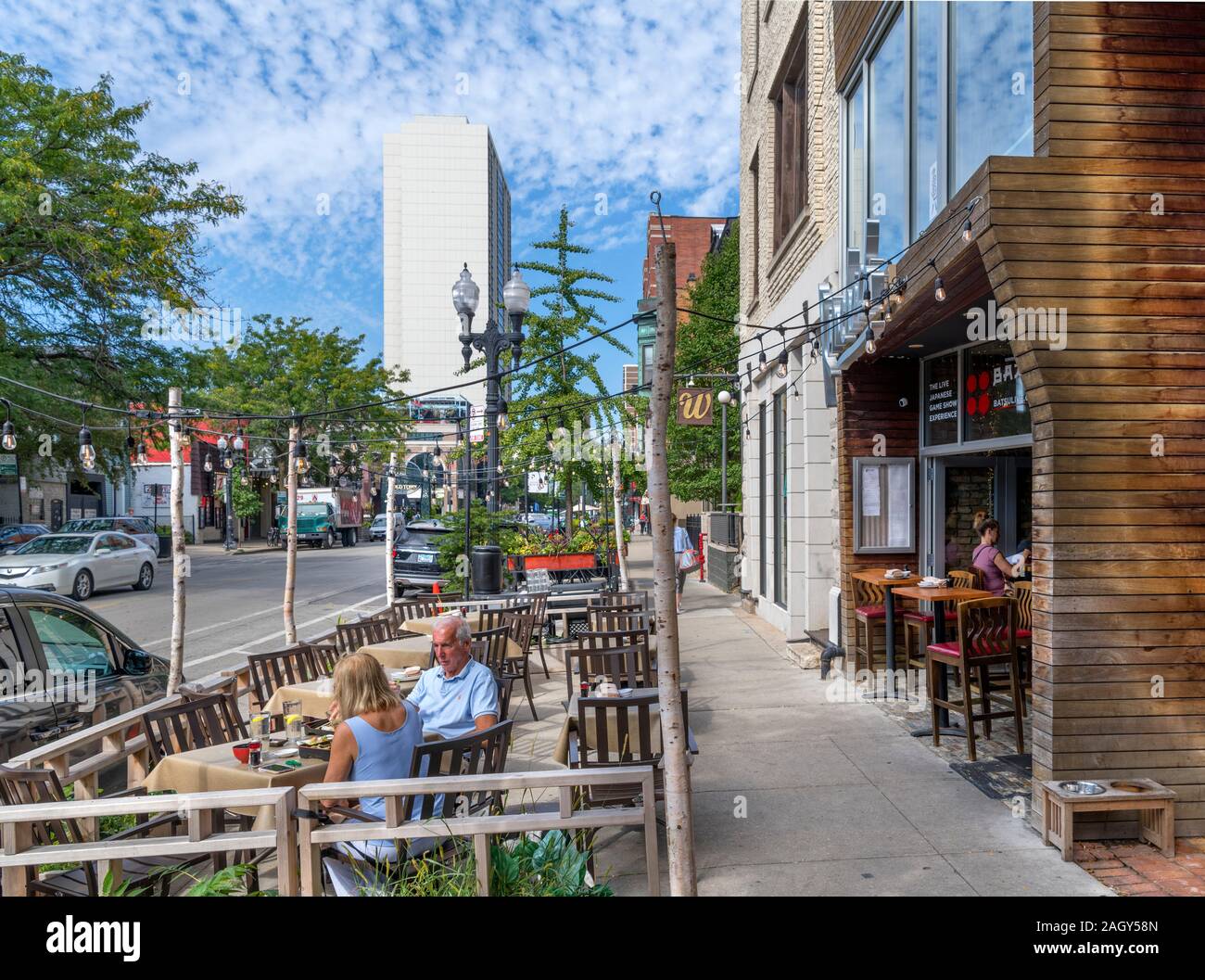 Restaurant im North Wells Street in der Altstadt, Chicago, Illinois, USA Stockfoto