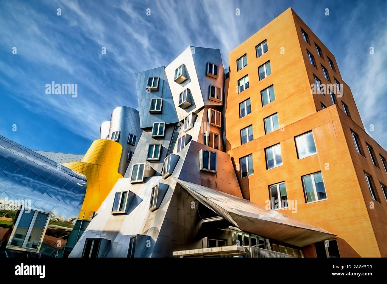 CAMBRIDGE, MA/USA, 29. SEPTEMBER 2019: Der Strahl und Maria Stata Center auf dem Campus des Massachusetts Institut für Technologie. Stockfoto