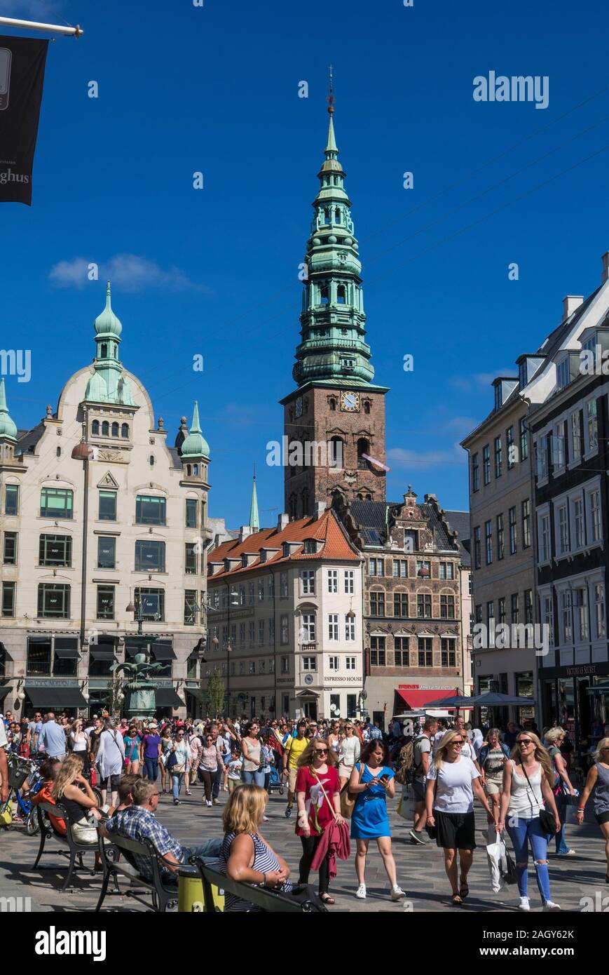 Amagertorv Platz in Kopenhagen, Dänemark. Stockfoto