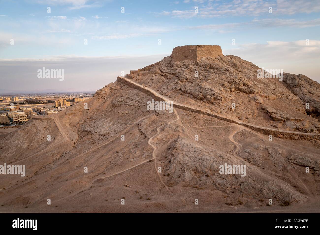 Turm des Schweigens in Yad, Iran, Zoroastrismus Stockfoto