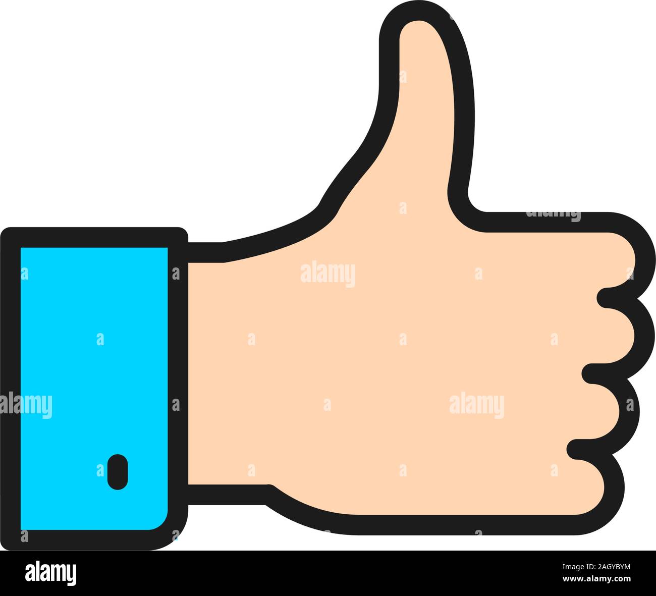 Positives Feedback, Daumen hoch, wie Flachbild Color Line Symbol. Stock Vektor