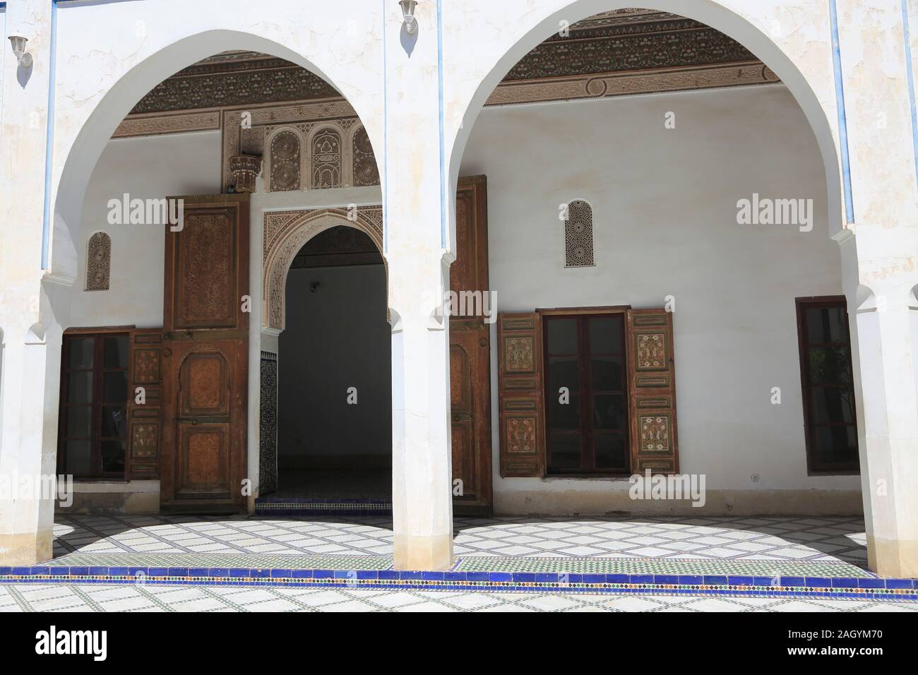 Bahia Palast, UNESCO-Weltkulturerbe, Marrakesch, Marrakesch, Marokko, Nordafrika Stockfoto