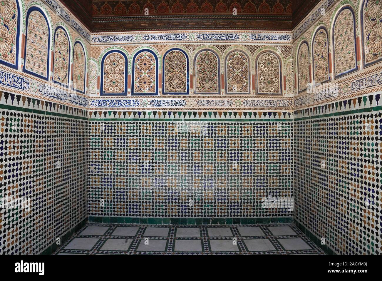 Bahia Palast, UNESCO-Weltkulturerbe, Marrakesch, Marrakesch, Marokko, Nordafrika Stockfoto