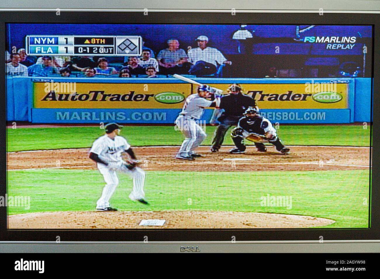 Miami Beach Florida, Fernseher, Set, Fernseher, Flachbildschirm, Bildschirm, Monitor, Kabelkanal, Sport, Major League Baseballspiele, Besucher reisen Reise Tour Tourist Tour Stockfoto