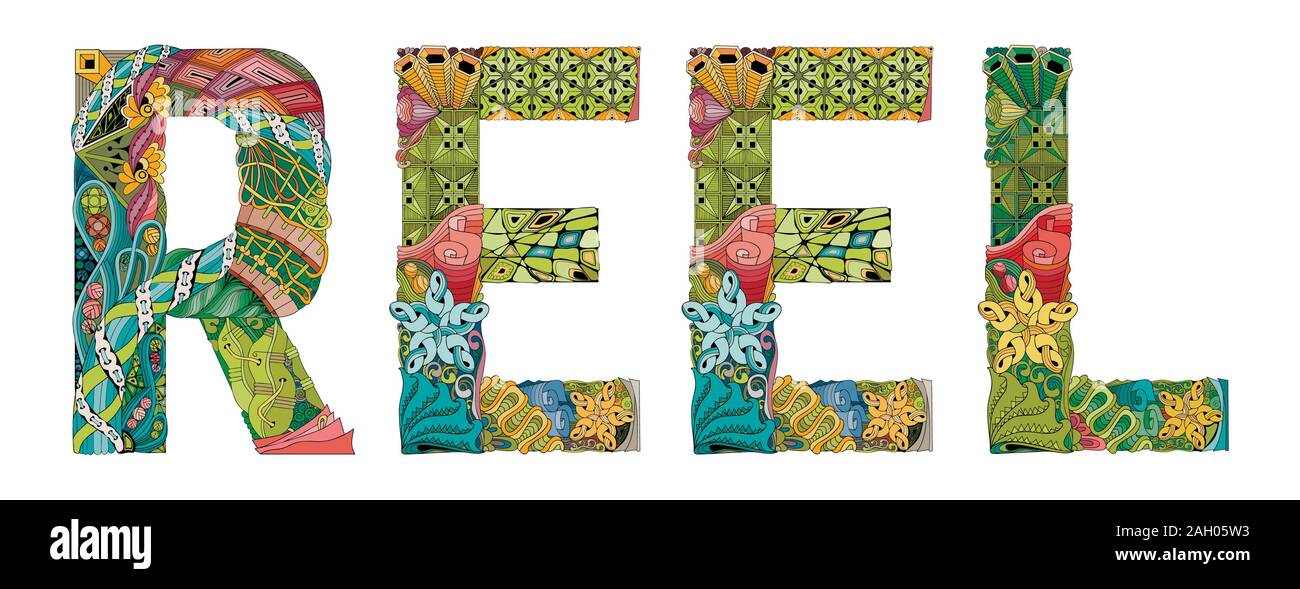 Wort Haspel. Vektor dekorative zentangle Objekt Stock Vektor