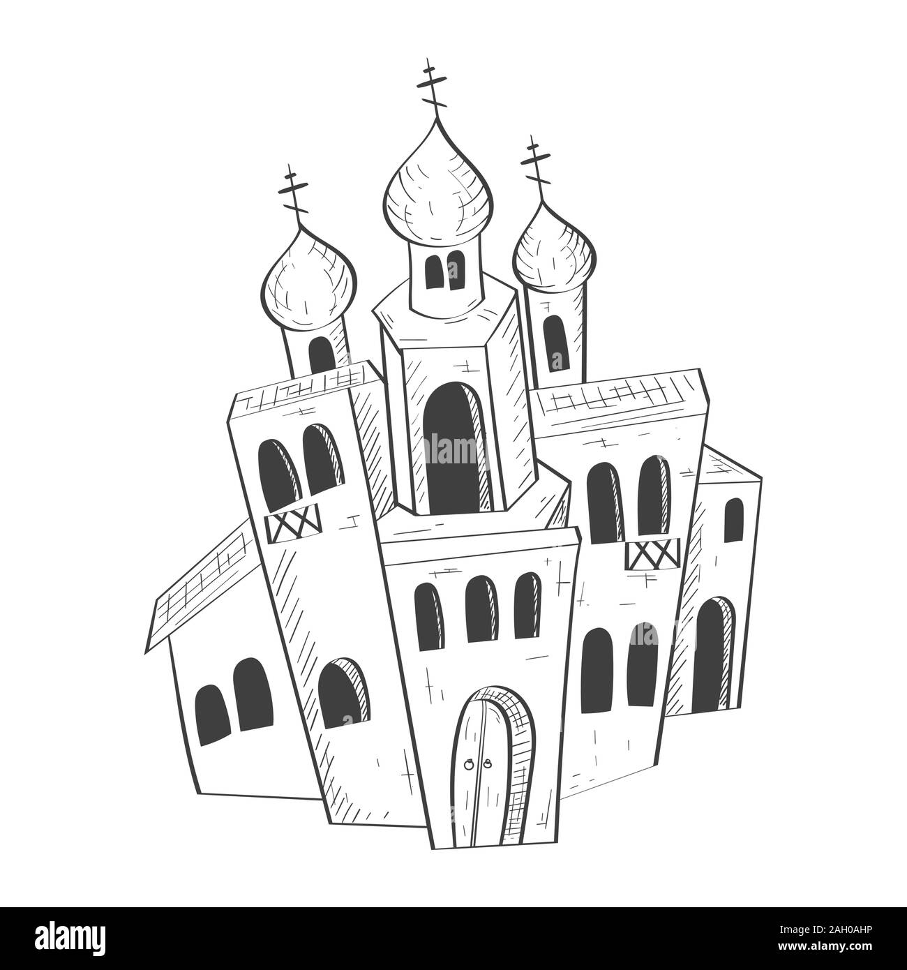 Christlich-orthodoxen Kirche. Hand Skizze gezeichnet Stock Vektor