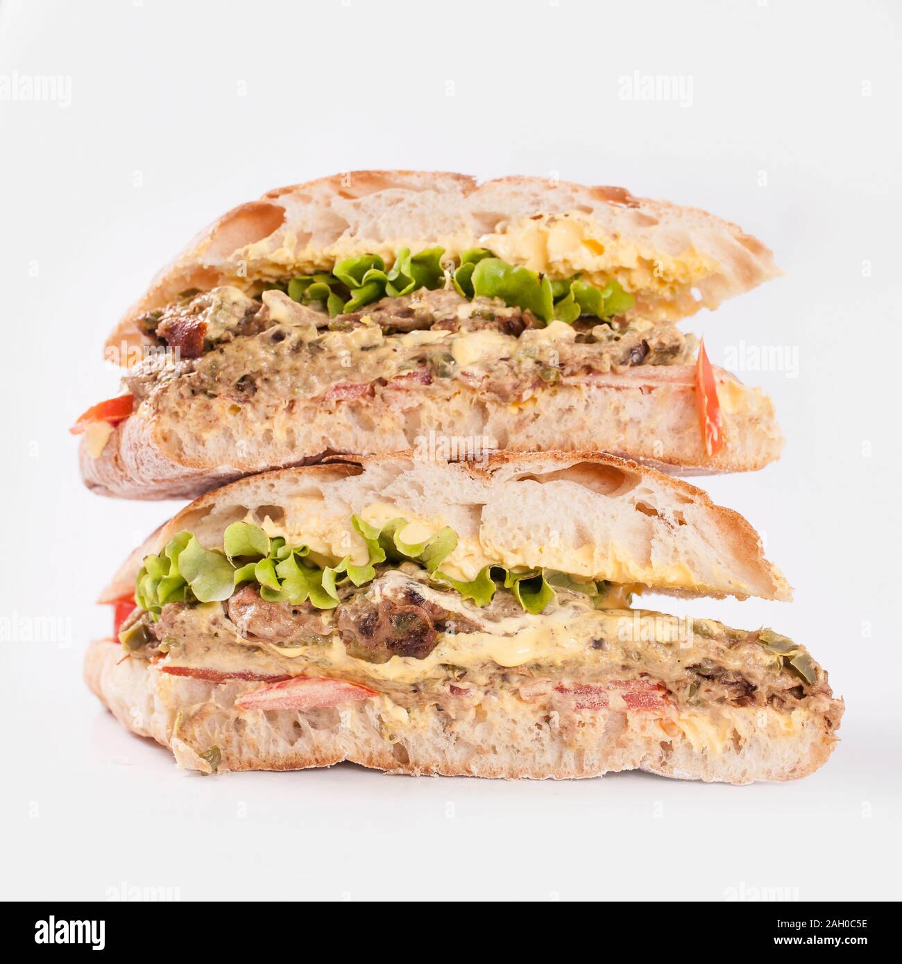 Roastbeef Sandwich lecker Slice Stockfoto