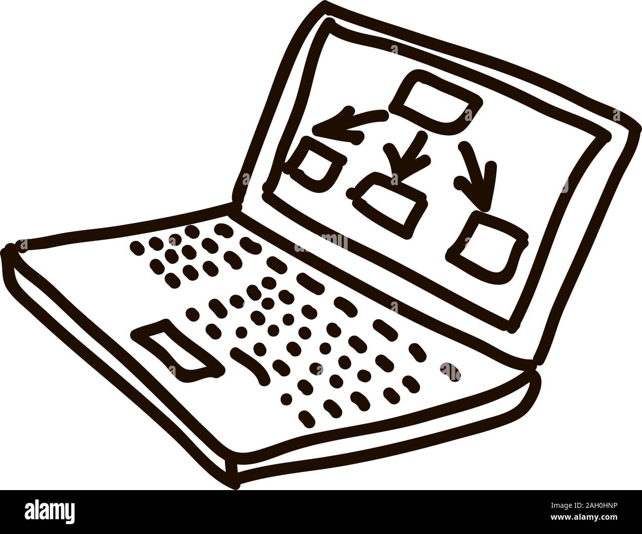 Laptop farbigen cartoon Kugelschreiber Symbol Vektor-illustration flachbild Vector Illustration für Web Logo Stock Vektor