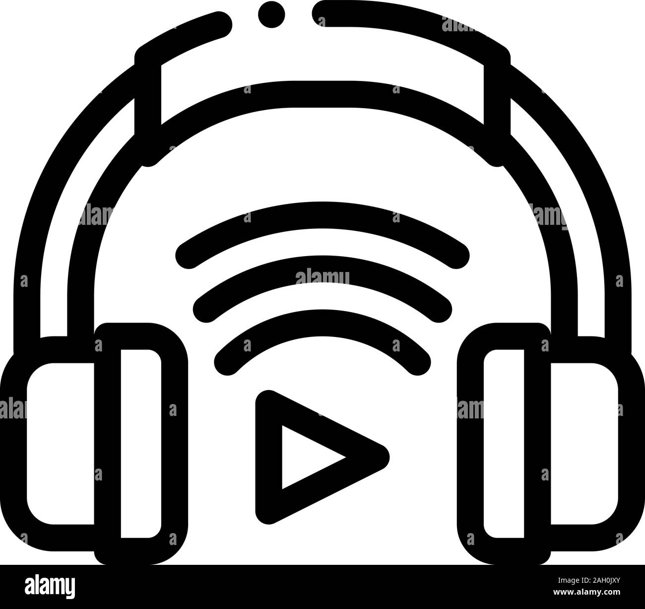 Kopfhörer Host Gerät Symbol Überblick Abbildung Stock Vektor