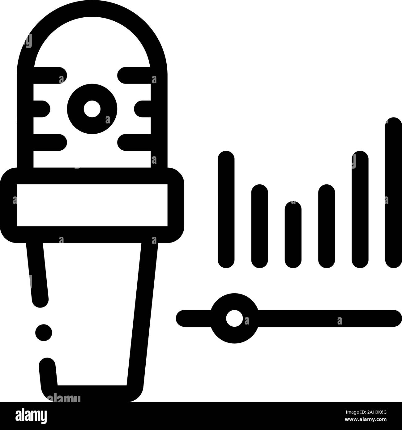 Mikrofon Audio Wellen Symbol Überblick Abbildung Stock Vektor