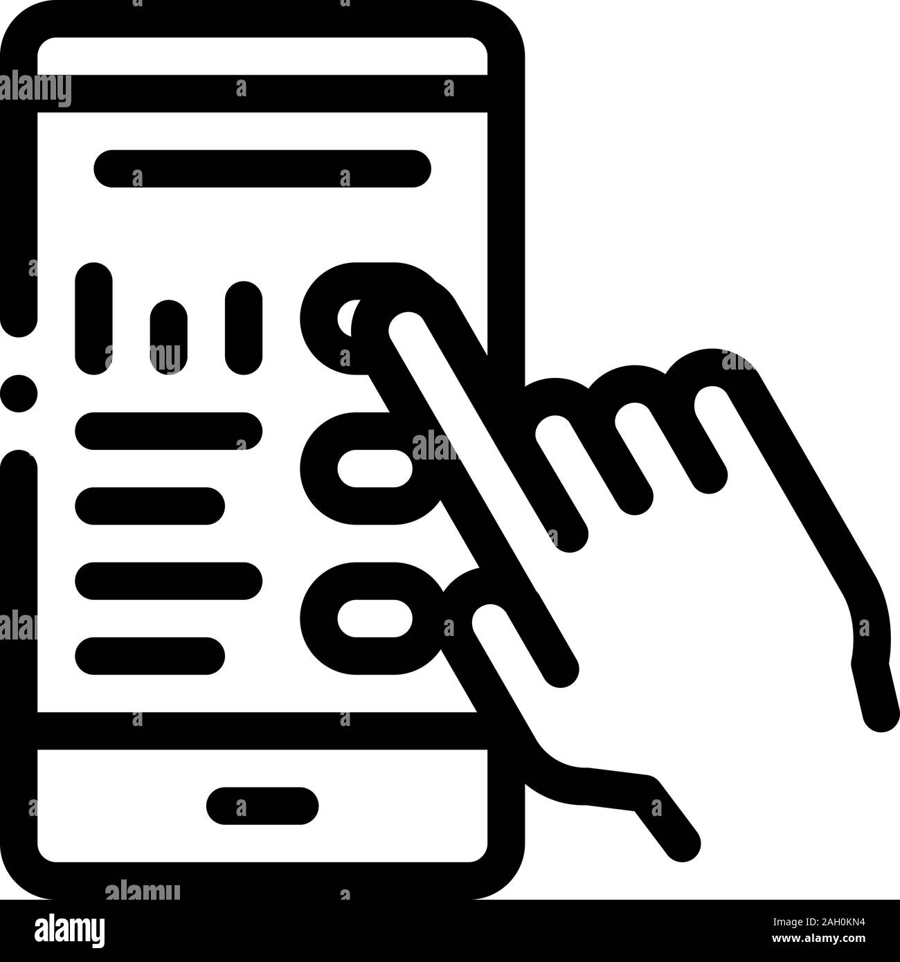 Hand tippen Sie auf das Symbol Bildschirm Überblick Abbildung Stock Vektor