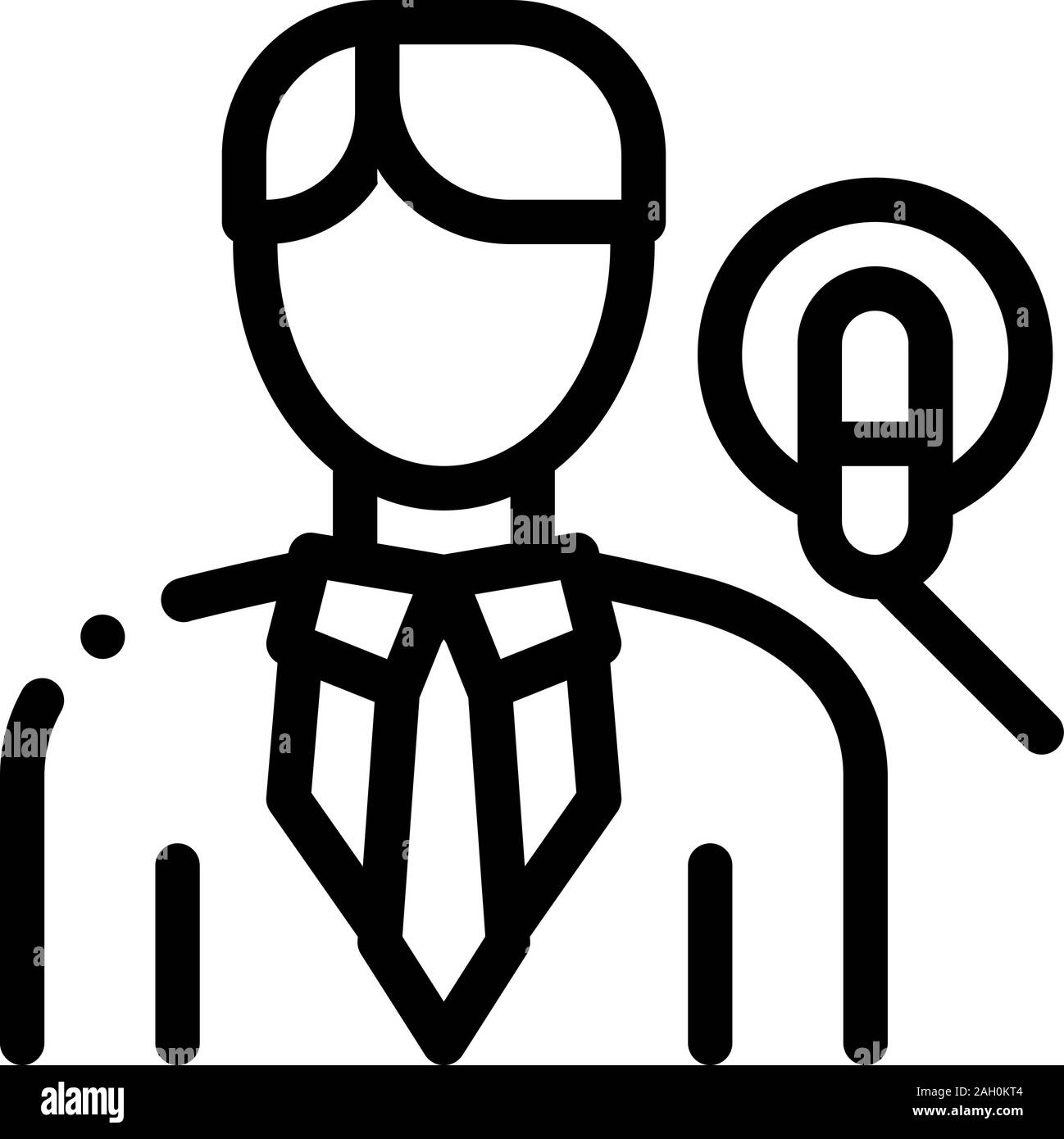 Man Host mit Mikrofon Symbol Überblick Abbildung Stock Vektor