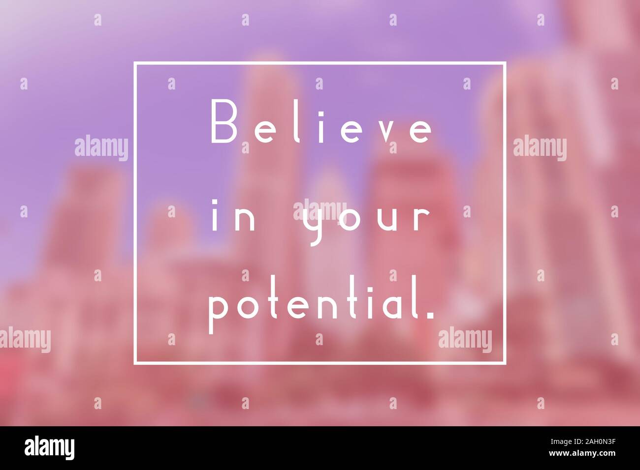 Inspirational Anführungsstrich Poster - Glauben in ihrem Potenzial. Erfolg Motivation. Stockfoto