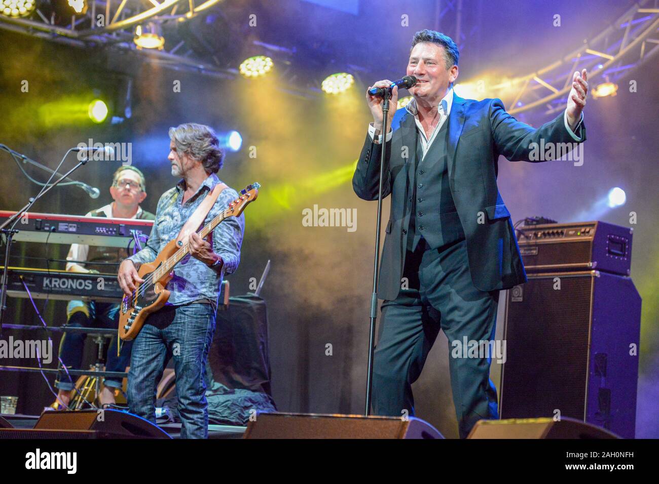 Lugano, Schweiz - 9. Juli 2016 - Sänger Tony Hadley im Estival Jazz Lugano in der Schweiz Stockfoto