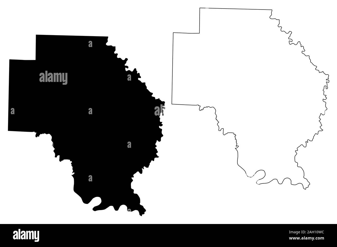 Arkansas County, Arkansas (USA County, USA, USA, USA, USA) Karte Vektor-illustration, kritzeln Skizze Arkansas Karte Stock Vektor