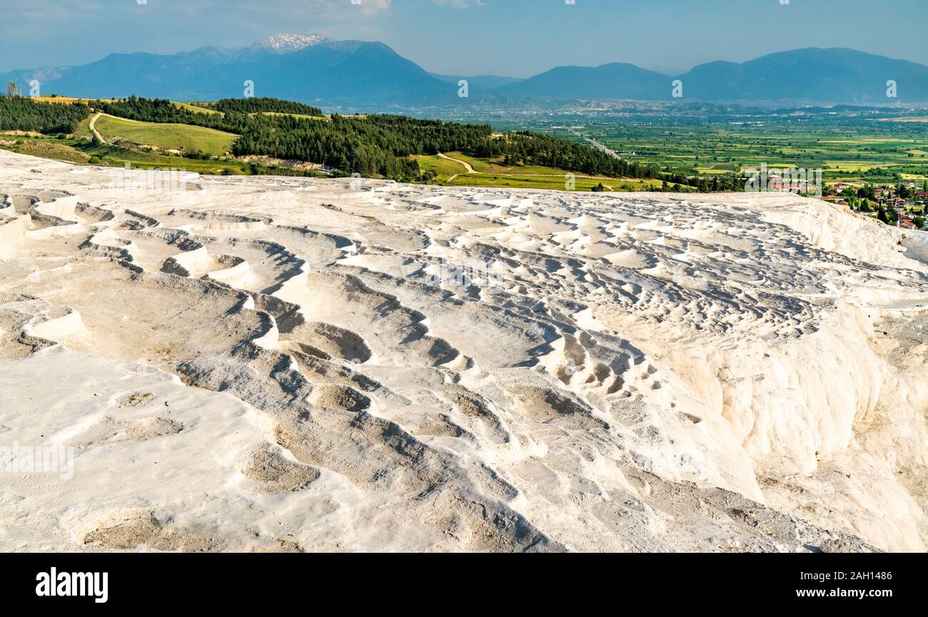 Travertin Pools und Terrassen von Pamukkale in der Türkei Stockfoto