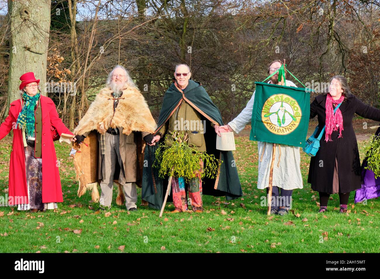 Der Druide Zeremonie auf der Burgage, an der Mistel Festival in Greiz, Thüringen Stockfoto