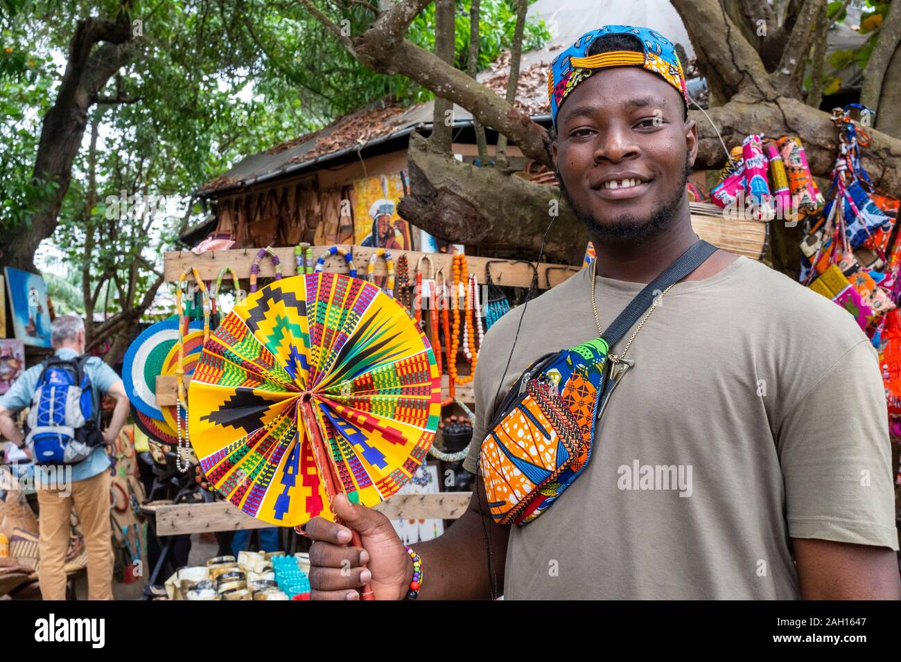 Benin, Cotonou, Markt, afrikanisches Kunsthandwerk, Malerei, afrikanische Kultur, Stockfoto