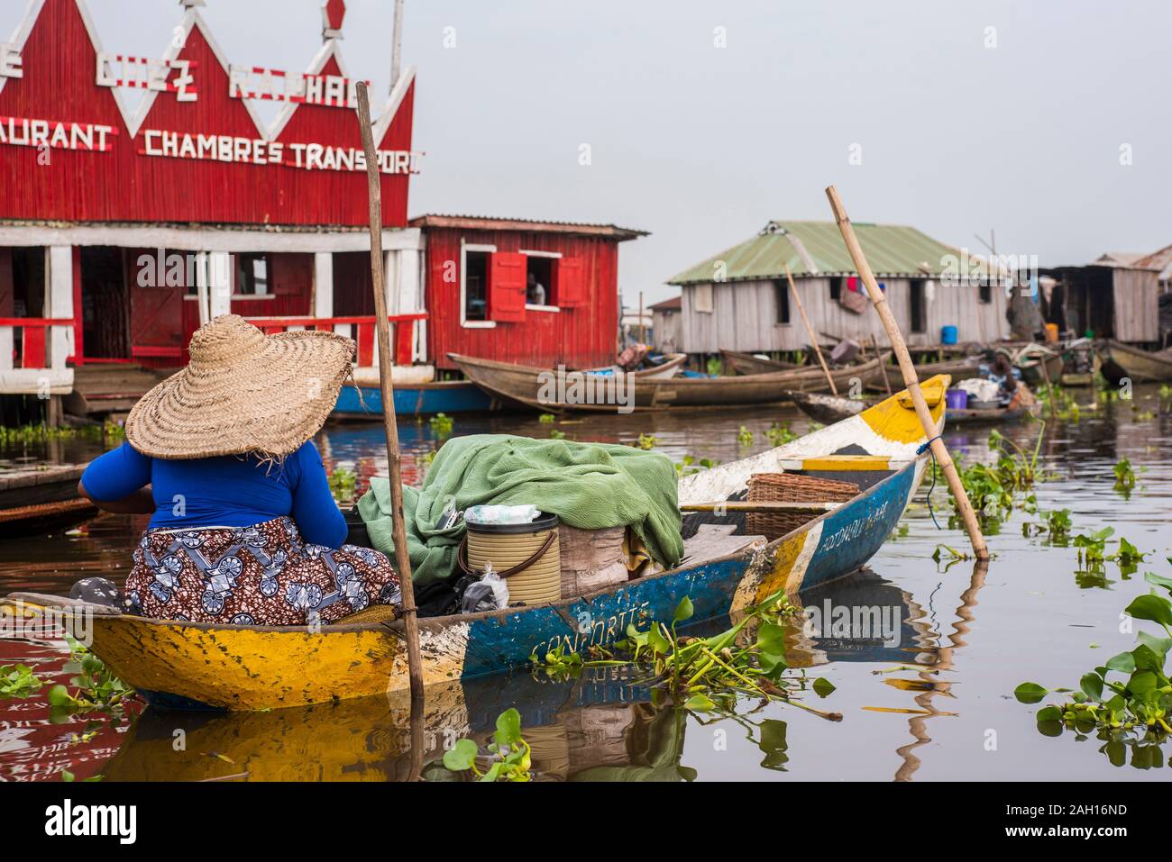 Benin, Gamvie, schwimmenden Dorf Stockfoto