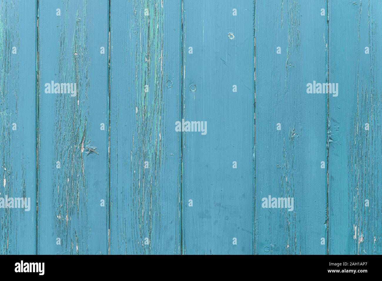 Full-frame verwittertem Blau lackierten hölzernen Planken Hintergrund Stockfoto