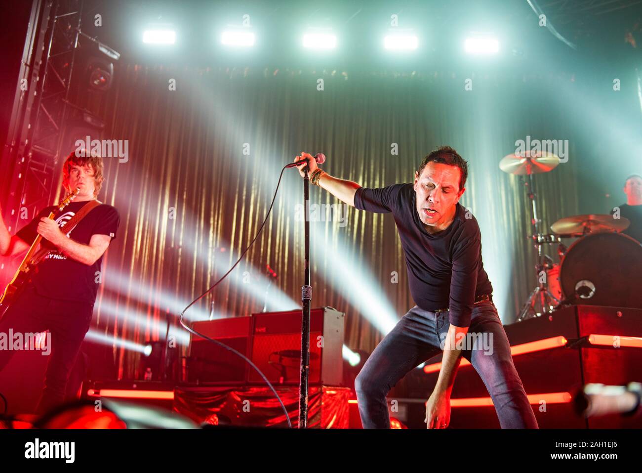 Manchester, Großbritannien. Dezember 2019 21. Rick Witter, Paul Banks, Tom Gladwin, Joe Johnson und Alan Leach der Band Shed Seven am Manchester O2 Victoria Warehouse auf ihrer jährlichen Shedcember UK Tour, Manchester 2019-12-21. Credit: Gary Mather/Alamy leben Nachrichten Stockfoto