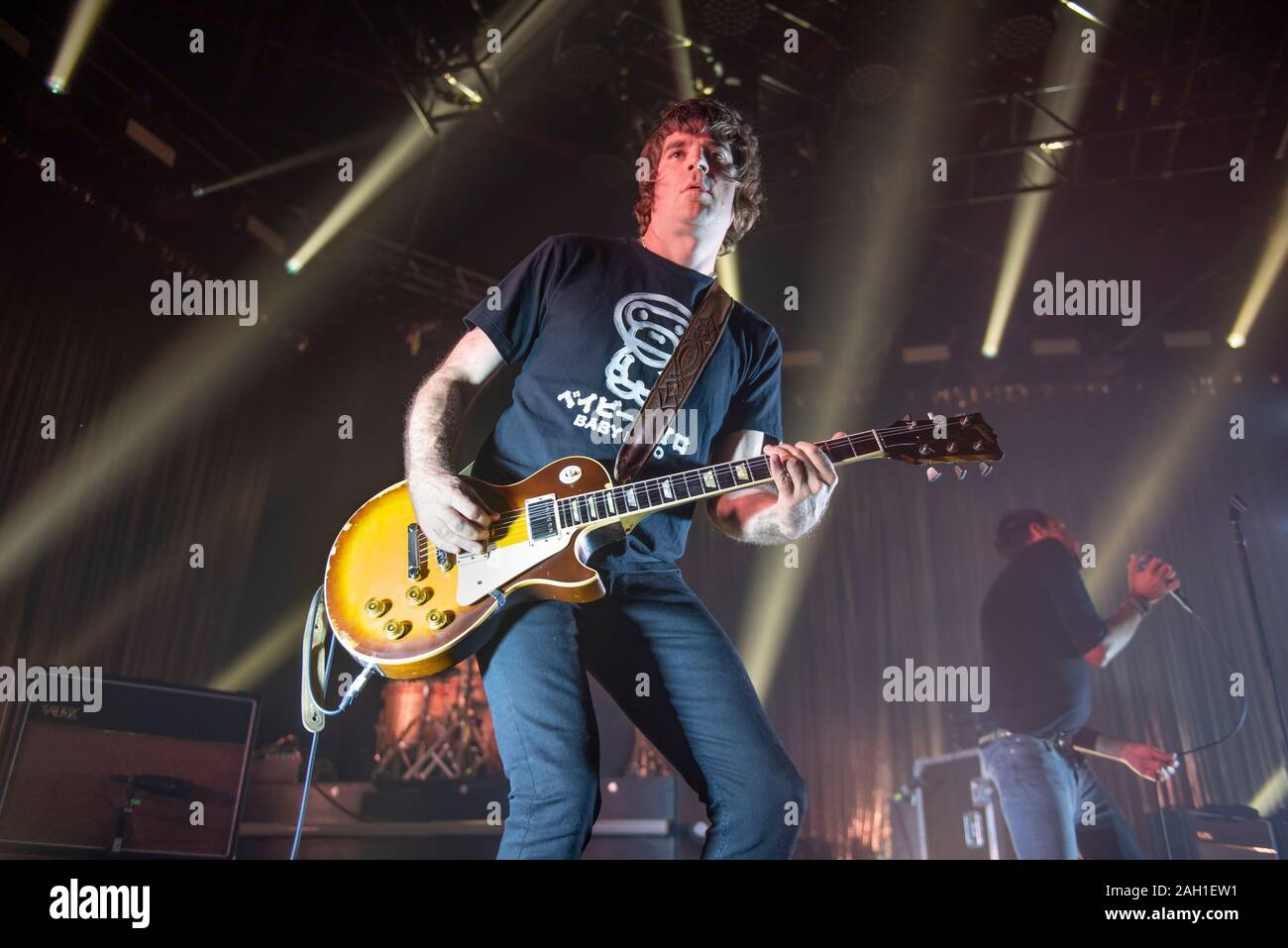Manchester, Großbritannien. Dezember 2019 21. Rick Witter, Paul Banks, Tom Gladwin, Joe Johnson und Alan Leach der Band Shed Seven am Manchester O2 Victoria Warehouse auf ihrer jährlichen Shedcember UK Tour, Manchester 2019-12-21. Credit: Gary Mather/Alamy leben Nachrichten Stockfoto