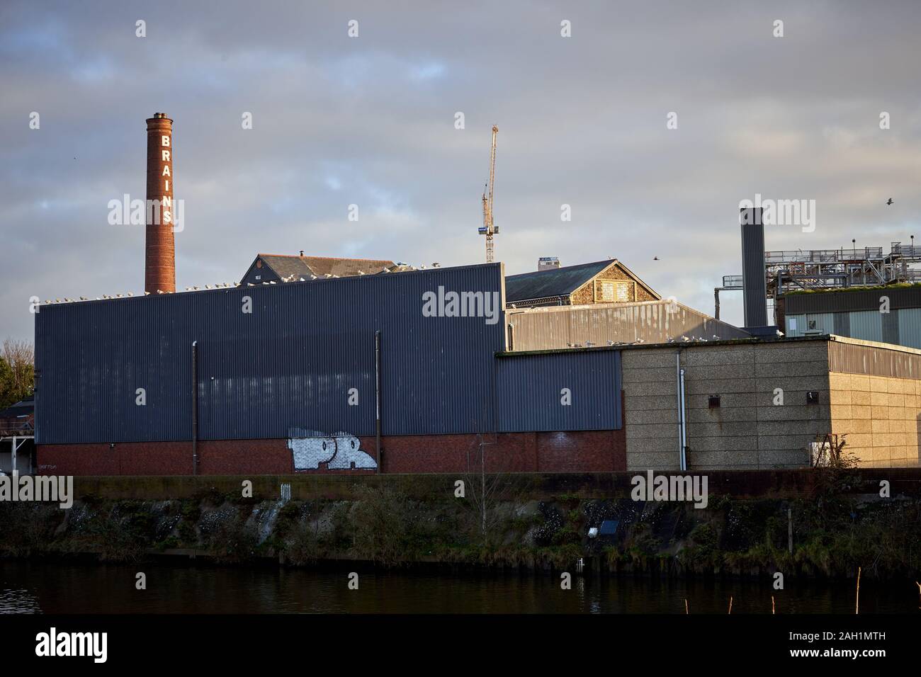 Die alte Gehirne Brauereigelände, Cardiff, South Wales Stockfoto