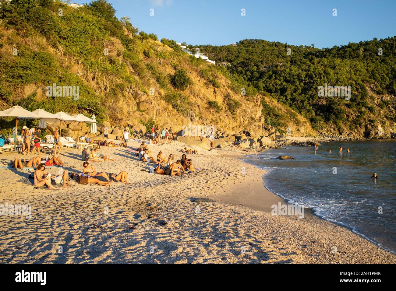 Shell Beach oder Shellona Beach, Saint Barthélemy oder St Barths oder St Barts, Karibik Stockfoto