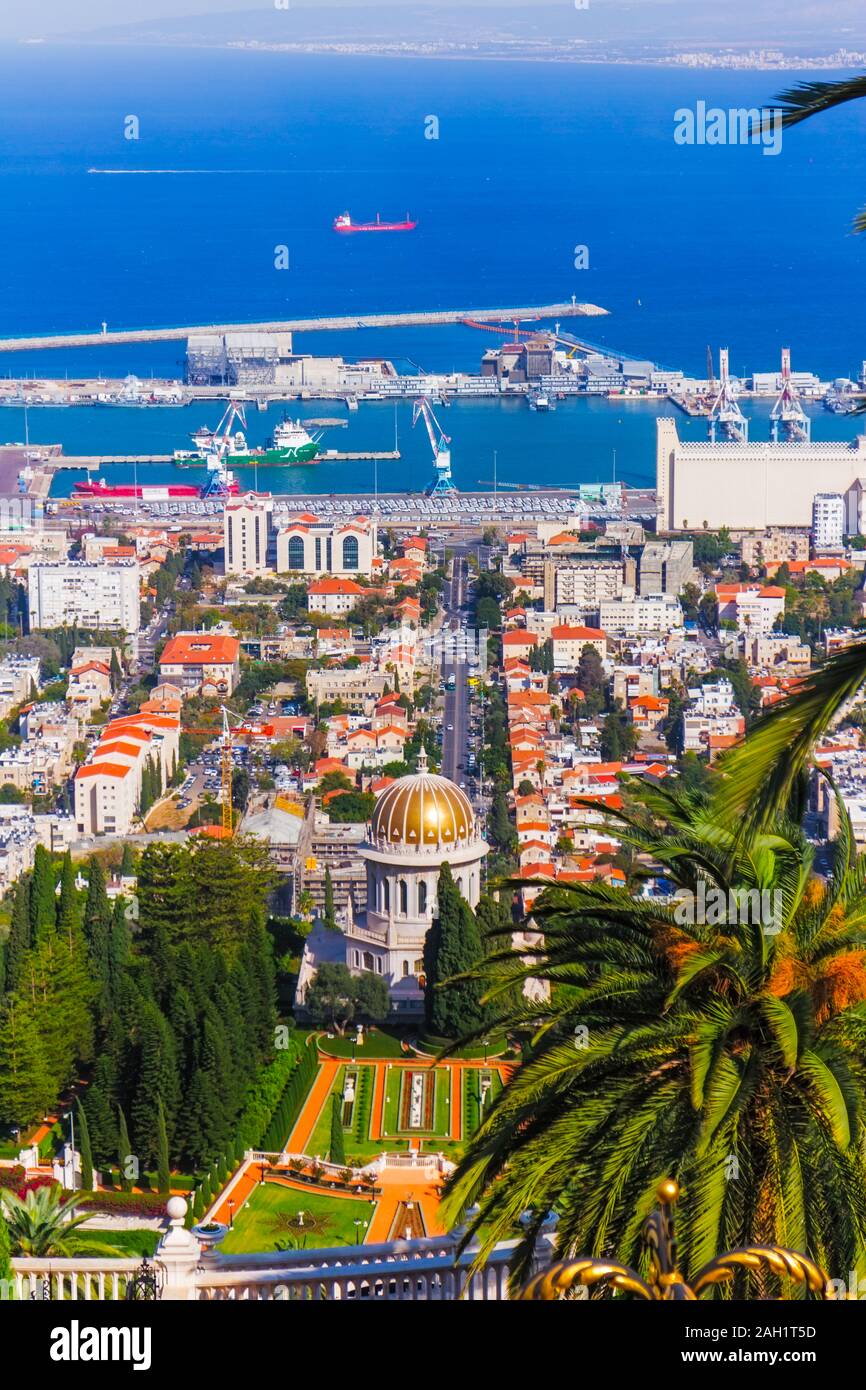 Bahai Tempel in Haifa Mount Carmel Israel. Stockfoto