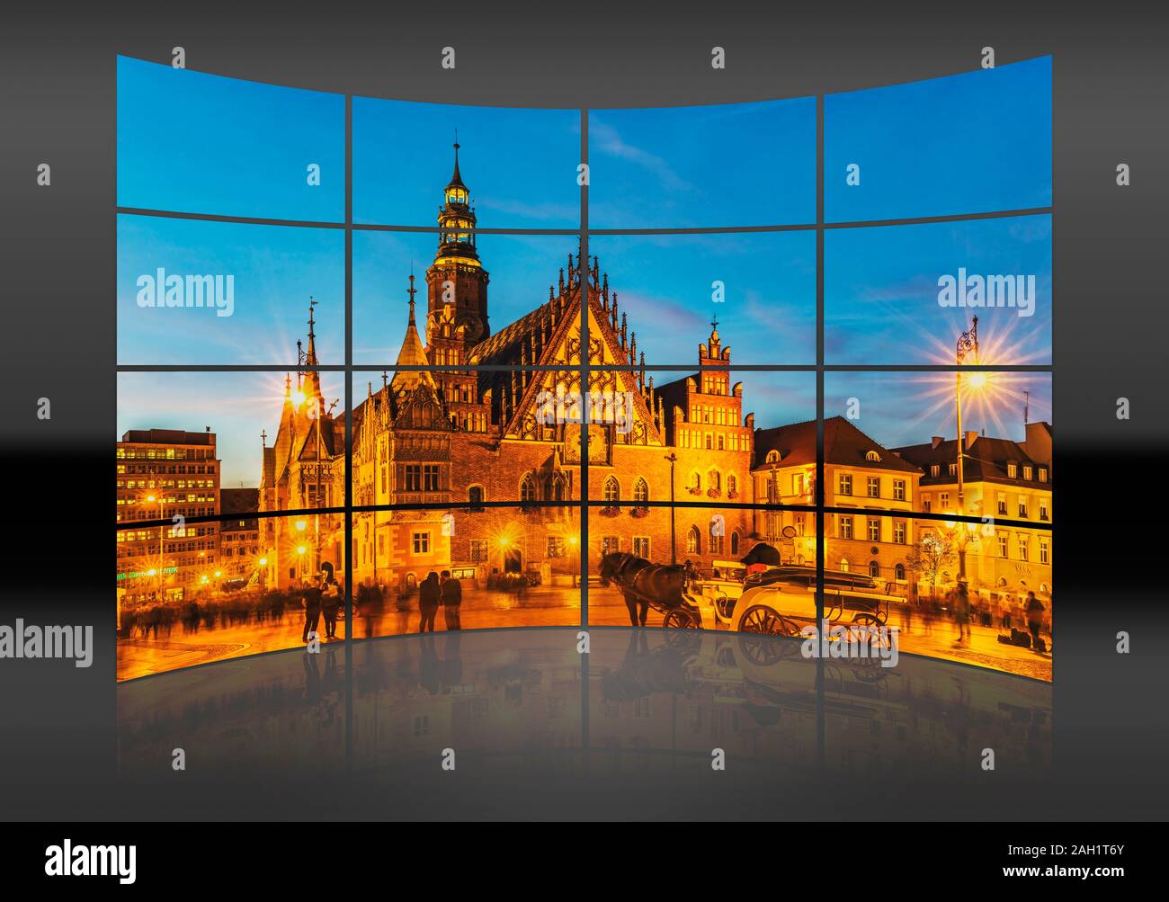 Das alte Rathaus von Breslau steht im Zentrum der Marktplatz der Stadt, Wroclaw, Woiwodschaft Niederschlesien, Polen, Europa Stockfoto