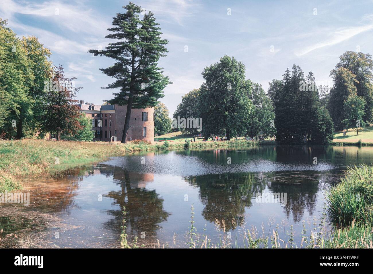 Die Rückseite des Schloss und Park Rosendael in Rozendaal in den Niederlanden Stockfoto