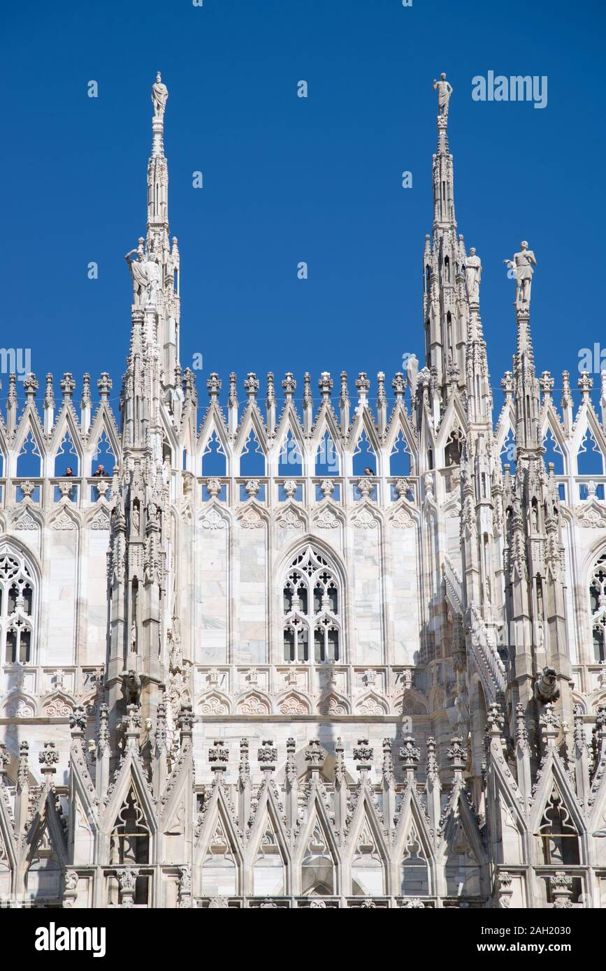 Mailand Italien vom 21. März 2019: Details Der spiers der Mailänder Kathedrale Stockfoto