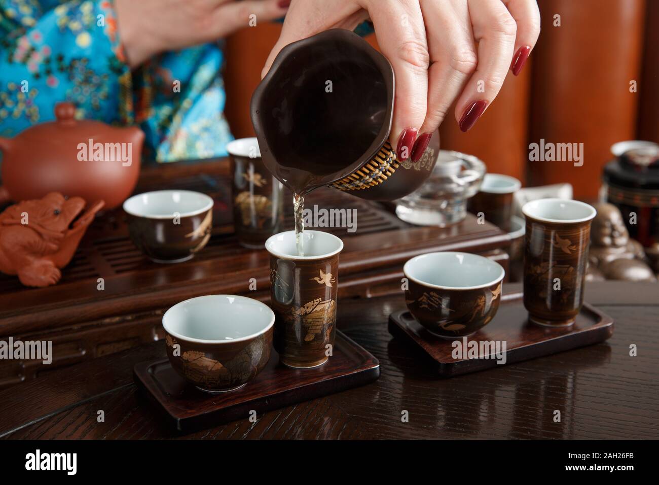 Chinesische Teezeremonie Stockfoto