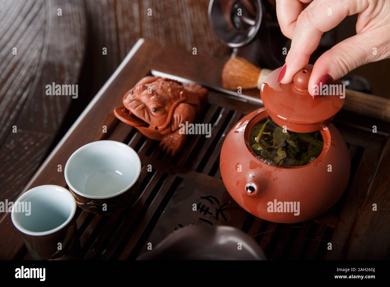 Chinesische Teezeremonie Stockfoto