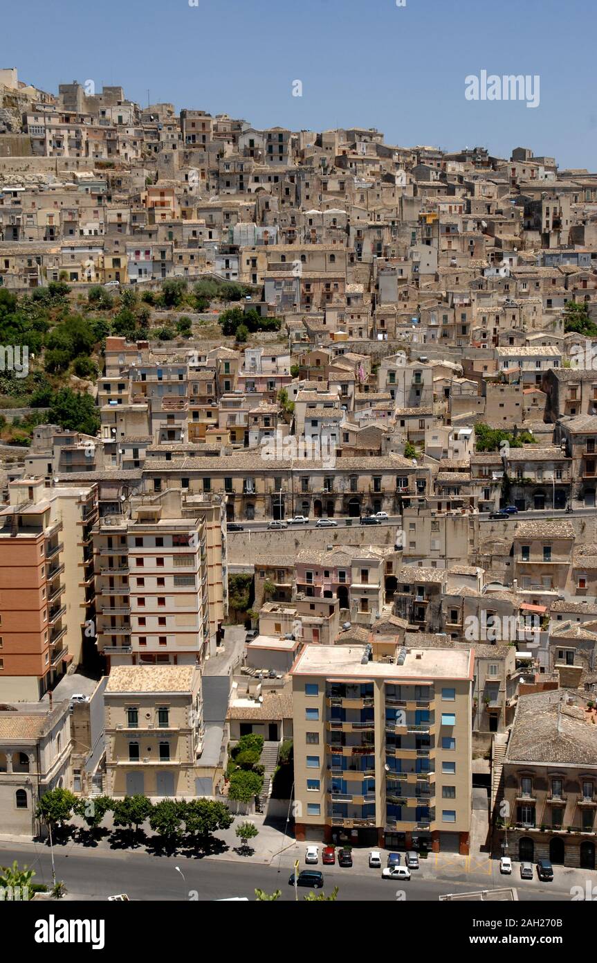 Italien Sizilien Modica, 03. Juli 2007: Überblick über Modica Stockfoto