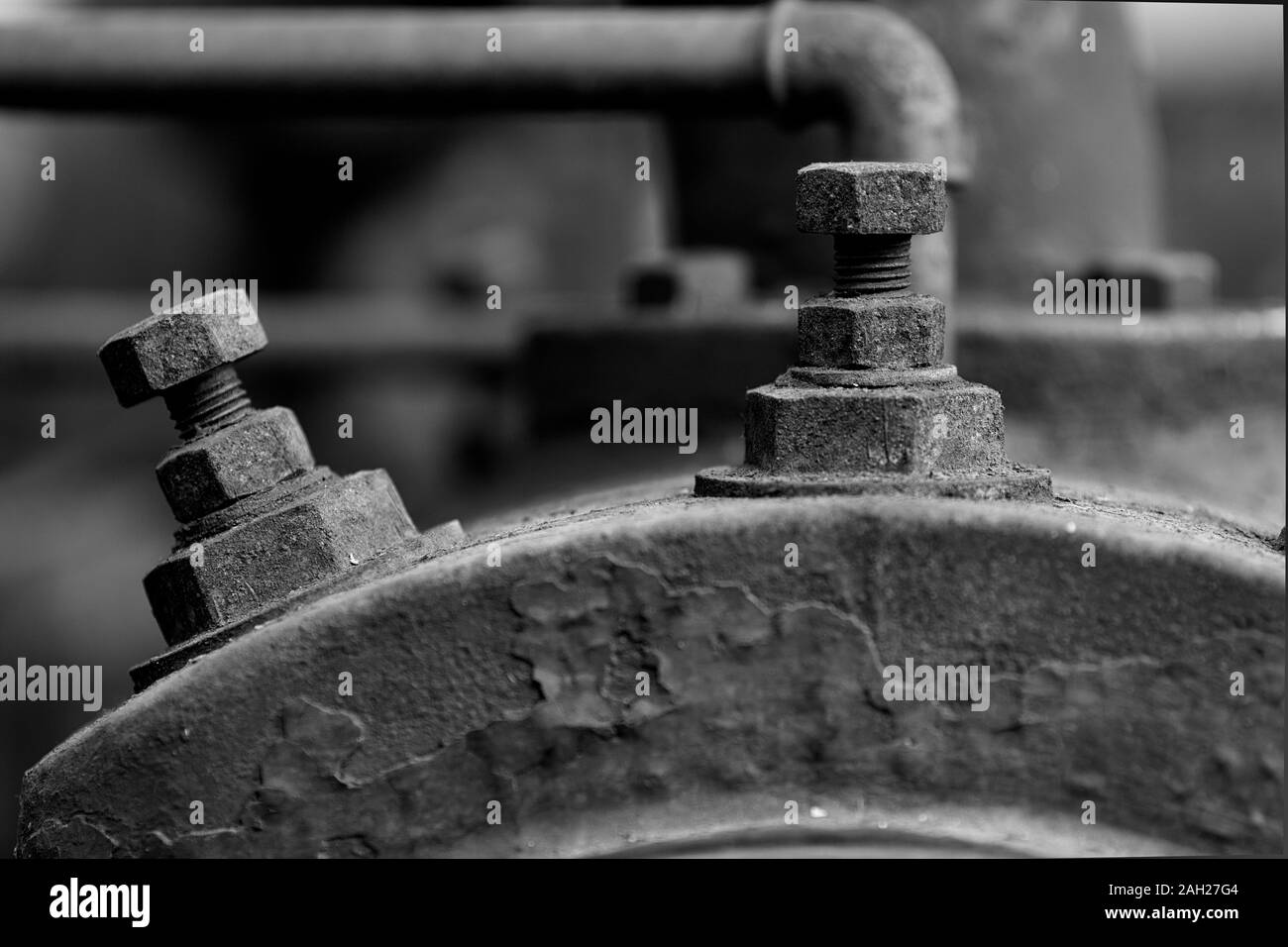 Ein Schwarzweiß-Bild als Teil einer Dokumentation serie über die Geschichte der Textilindustrie in Verviers (Belgien) Stockfoto