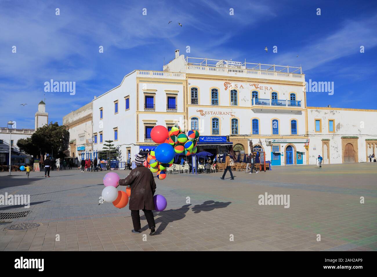 Moulay Hassan Square, Essaouira, UNESCO-Weltkulturerbe, Marokko, Nordafrika Stockfoto