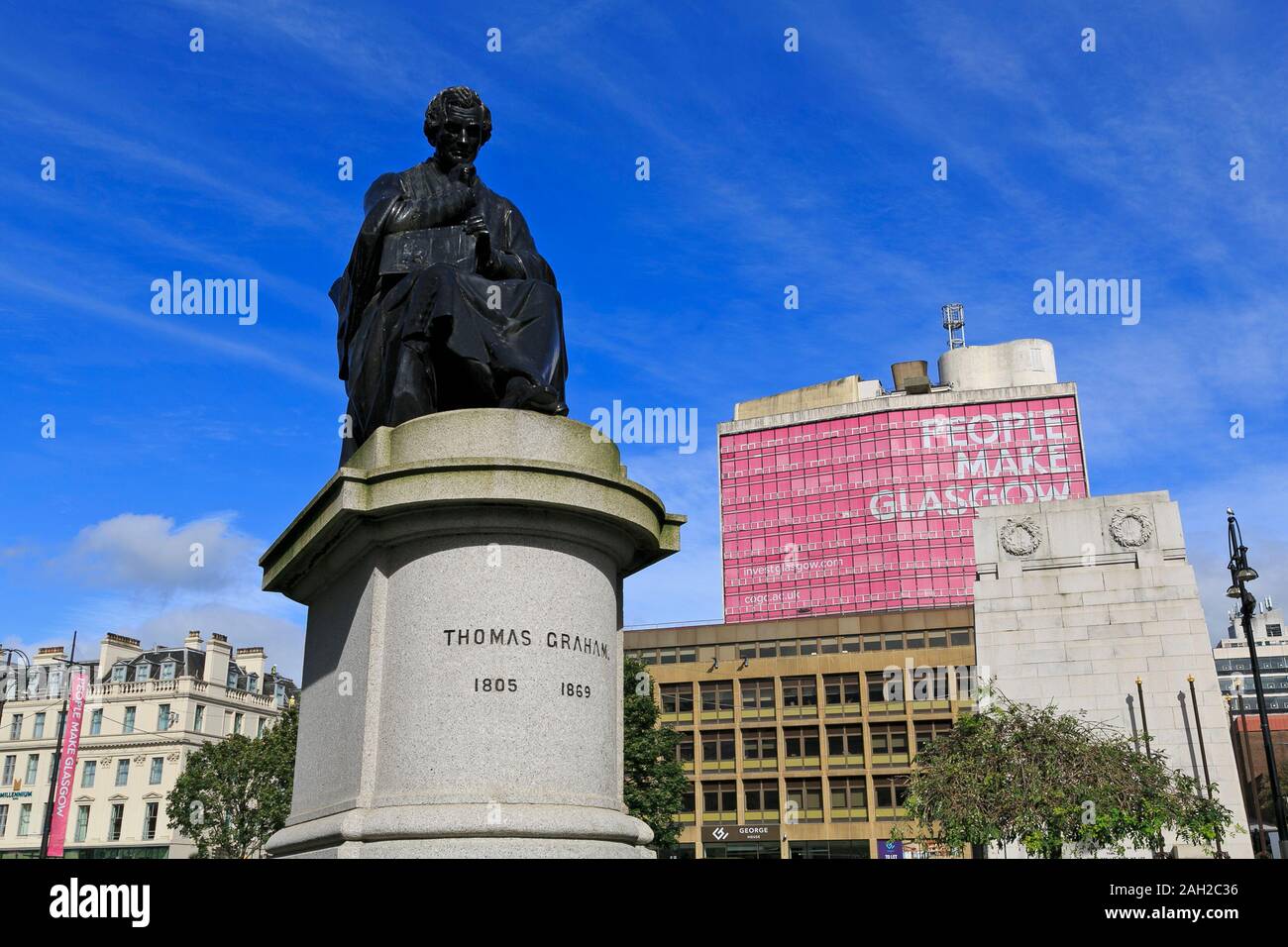 Thomas Graham Statue, George Square, Glasgow, Schottland, Vereinigtes Königreich Stockfoto