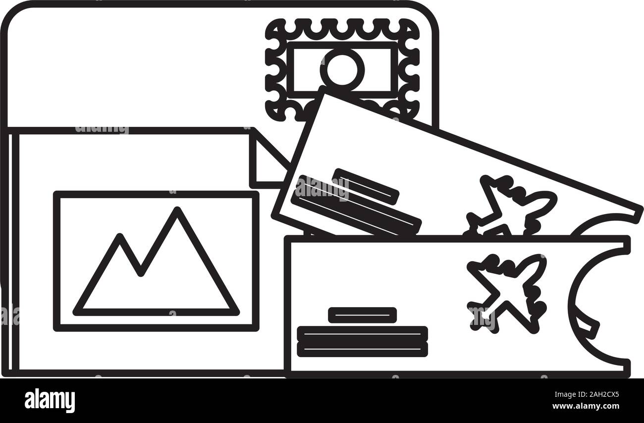 Tickets Flug Dokumente isoliert Symbol Stock Vektor