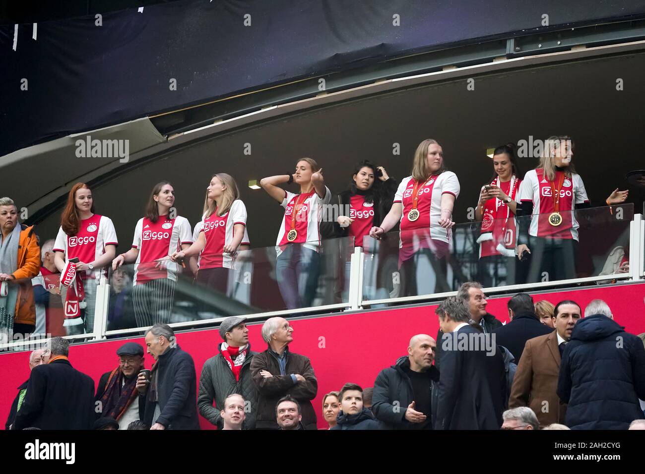 Weltmeister Handball Damen während der Eredivisie match Ajax-ADO Den Haag, 22. Dezember 2019 In Amsterdam, Niederlande. Credit: SCS/Sander Chamid/LBA/Alamy leben Nachrichten Stockfoto