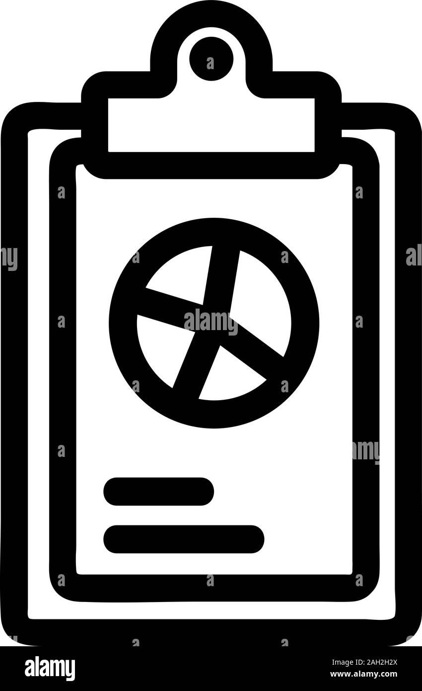 Beschreibung des Vektorgrafiks des Diagramms. Isolierte Darstellung des Kontursymbols Stock Vektor