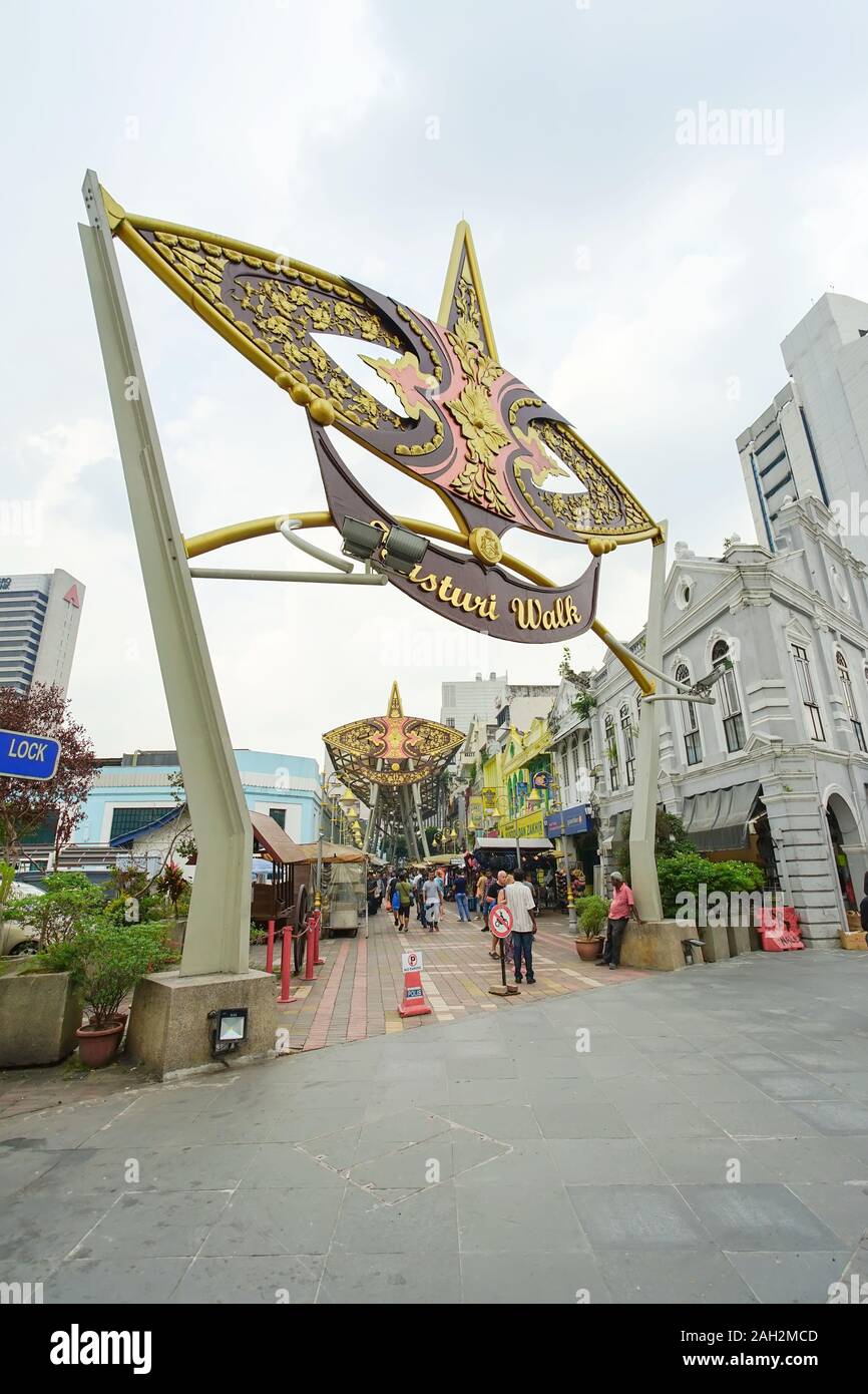 Kuala Lumpur, Malaysia - November 7, 2019: Der berühmte Reiseziele namens Kasturi Spaziergang in der Stadt Kuala Lumpur, Malaysia. Stockfoto