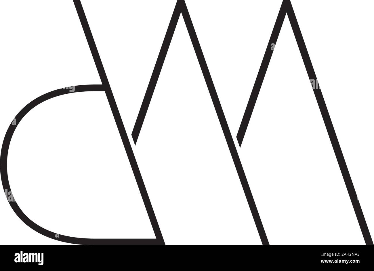 Schreiben dm einfache geometrische Linie das Symbol logo Vektor Stock Vektor