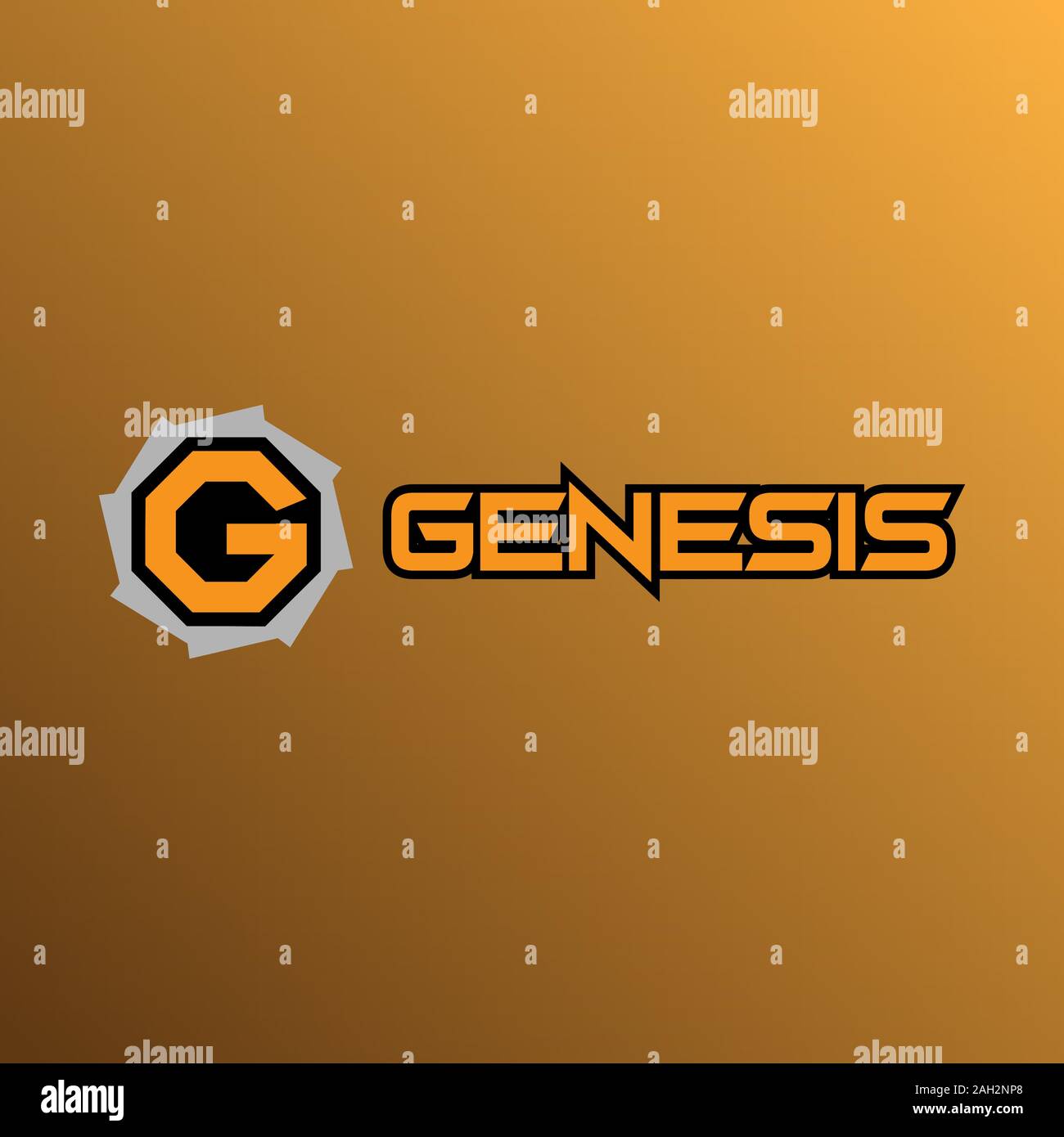 Buchstabe G Alphabetische Logo Design Vorlage, Genesis Logo Konzept, Zahnrad, Schwarz, Grau, Orange, starke und scharfe Stock Vektor