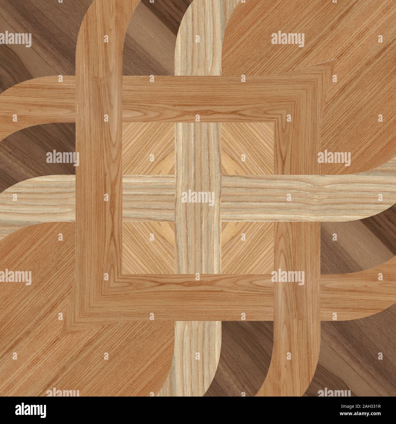 Fliesen, Holz- geometrische Formen, Holzboden Fliese Stockfoto